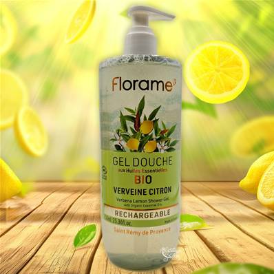 Florame - Gel Douche aux Huiles Essentielles Bio Verveine Citron - 750ml
