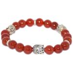 Bracelet Perles Rondes 6mm et Bouddha - Agate Cornaline