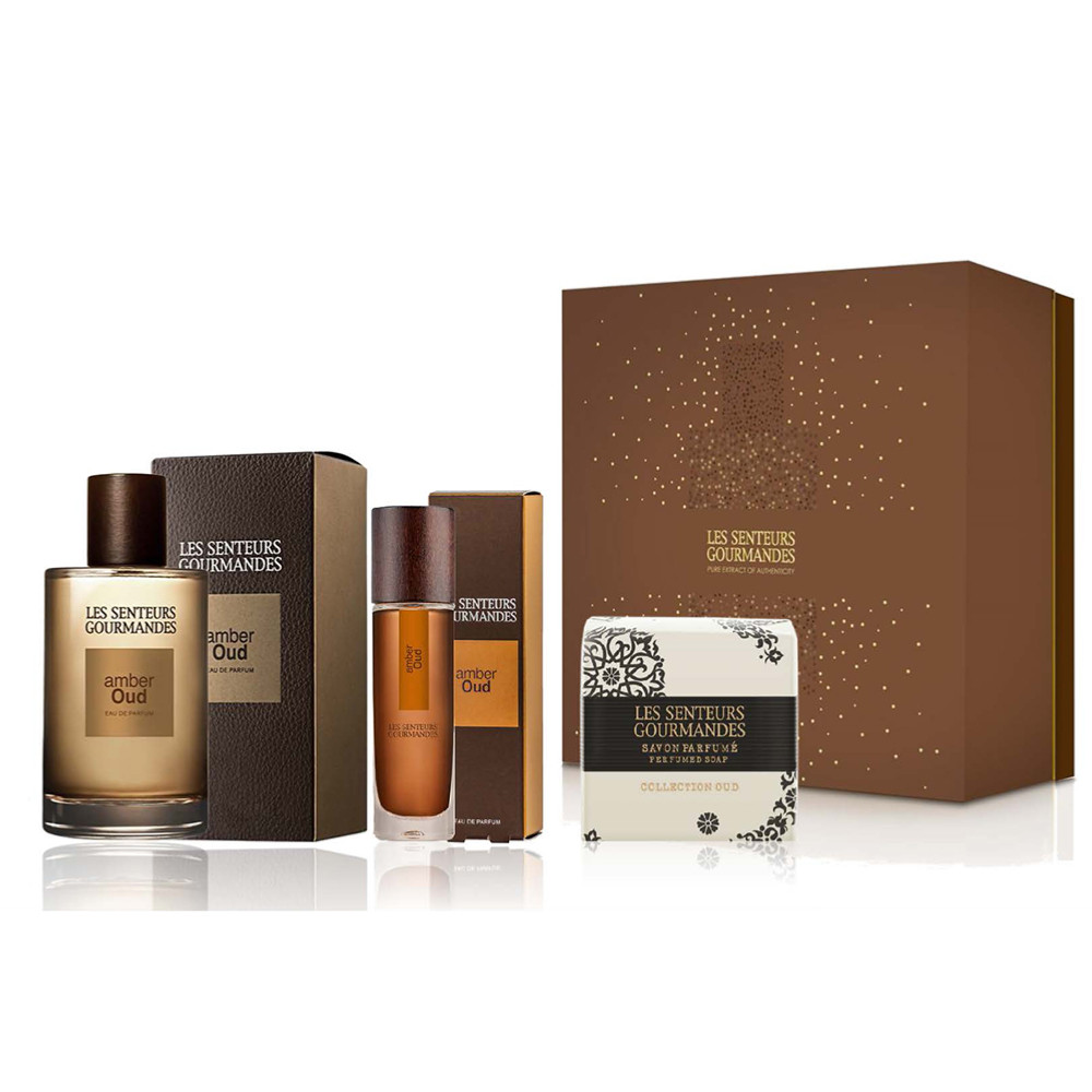 Les Senteurs Gourmandes Coffret Amber Oud Savon Trio