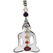 Pendentif Argent 7 Chakras - Bouddha