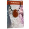 Pendentif Pierre Ovale Perce - Jaspe Rouge