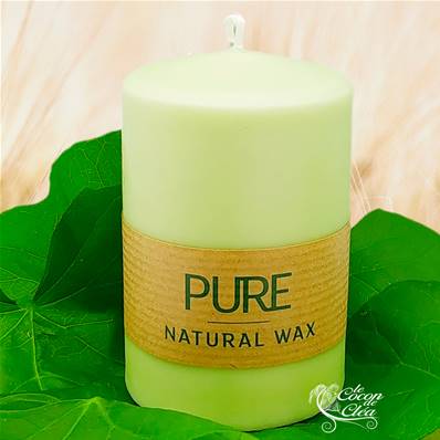 Bougie Cylindre Vert Tendre 25h Pure Candle