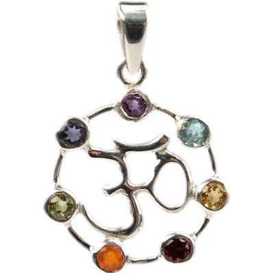 Pendentif Argent 7 Chakras - Om