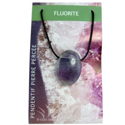 Pendentif Pierre ovale percée - Fluorite