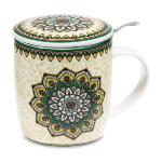 Mug Mandala Vert infuseur à thé - Boîte cadeau