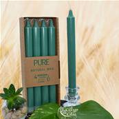 Bougie Longue Vert Emeraude 10h Pure Candle Boîte de 4