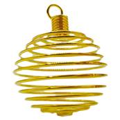 Boule Ressort Pendentif Spirale Doré 28mm