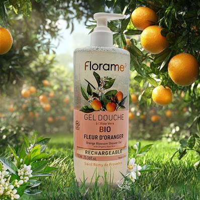 Florame - Gel Douche à l'Aloe Vera Bio et Fleur d'Oranger - 750ml